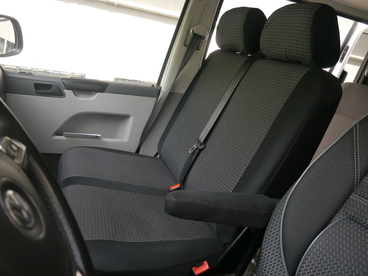 Sitzbezüge housses de protection set sa vw t4 transporteur en tissu noir