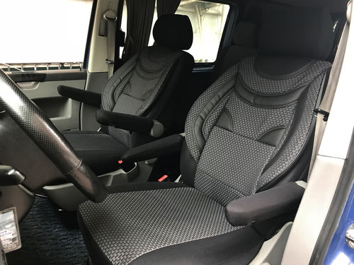 Car seat covers VW T6 Van for two single front seats T47
