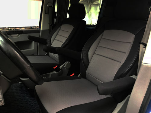 Car seat covers VW T5 Caravelle for two single front seats T48