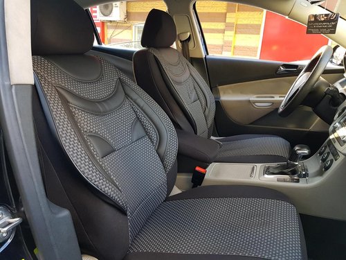 Car seat covers protectors Audi Q7(4M) black-grey NO22 complete