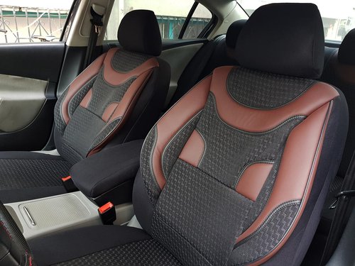 Car seat covers protectors Chevrolet Aveo black-bordeaux NO19 complete