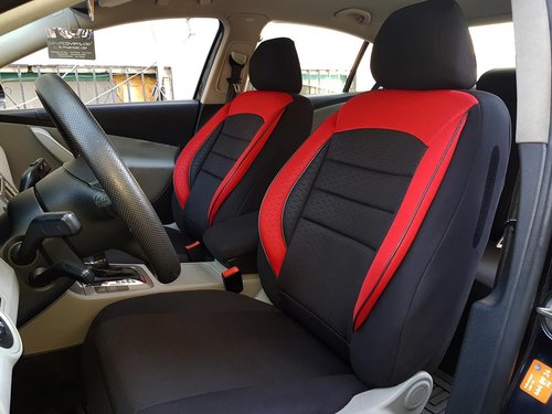 Housses de siége protecteur pour Chevrolet Captiva Sport noir-rouge NO25 complet