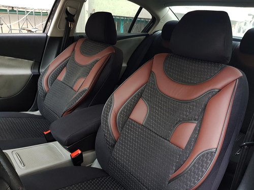 Car seat covers protectors Dacia Sandero black-bordeaux NO19 complete