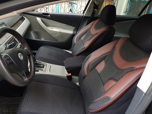 Car seat covers protectors Daihatsu Cuore IV black-bordeaux NO19 complete