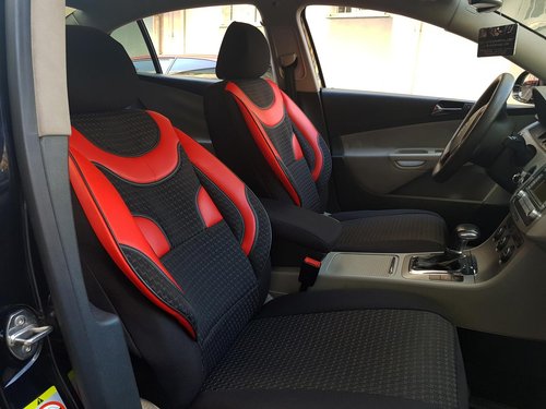 Car seat covers protectors Hyundai Accent II black-red NO17 complete
