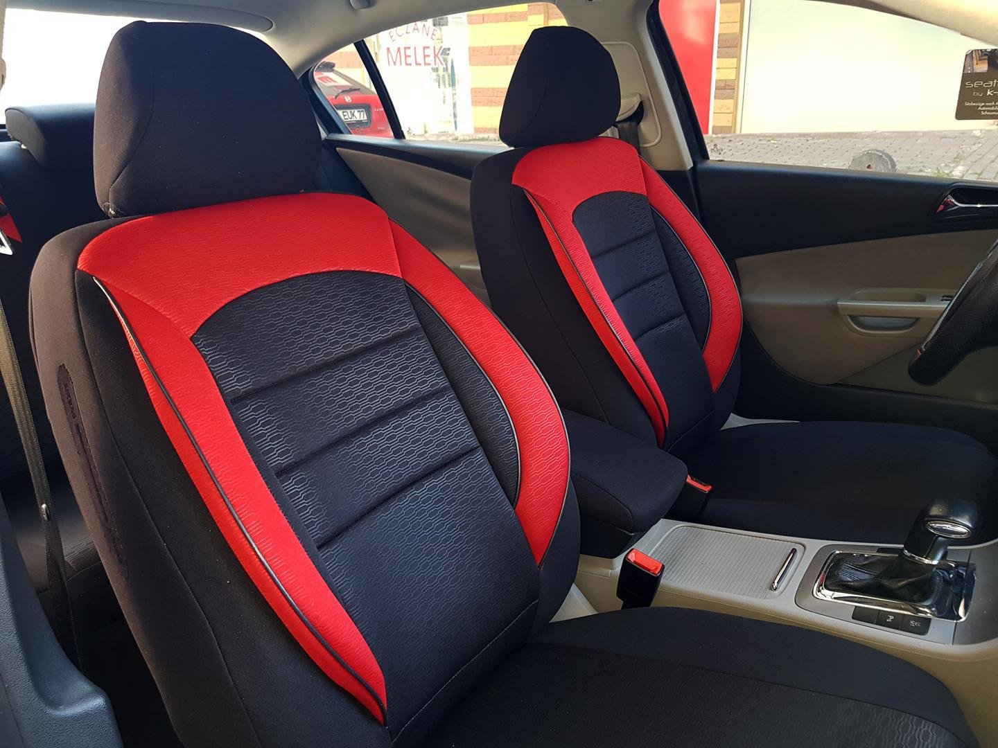 Sitzbezüge Schonbezüge Opel Corsa D schwarz-rot NO25 komplett