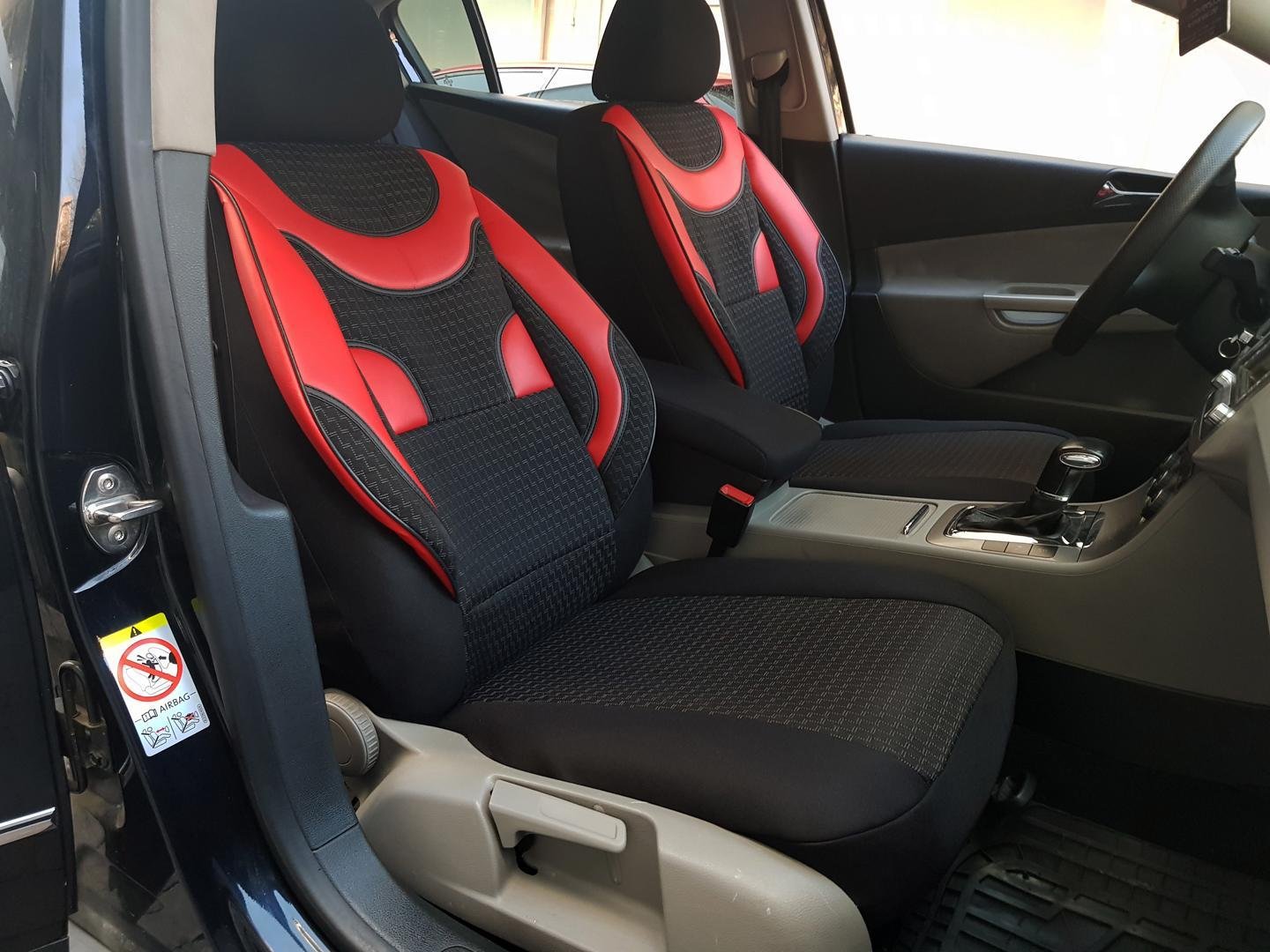 Sitzbezüge Schonbezüge VW Polo(9N) schwarz-rot NO17 komplett