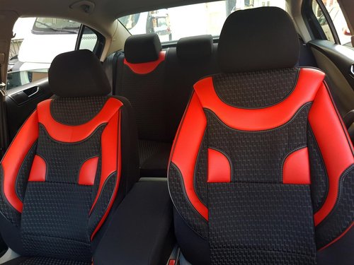 Car seat covers protectors Chevrolet Matiz black-red V1 front seats