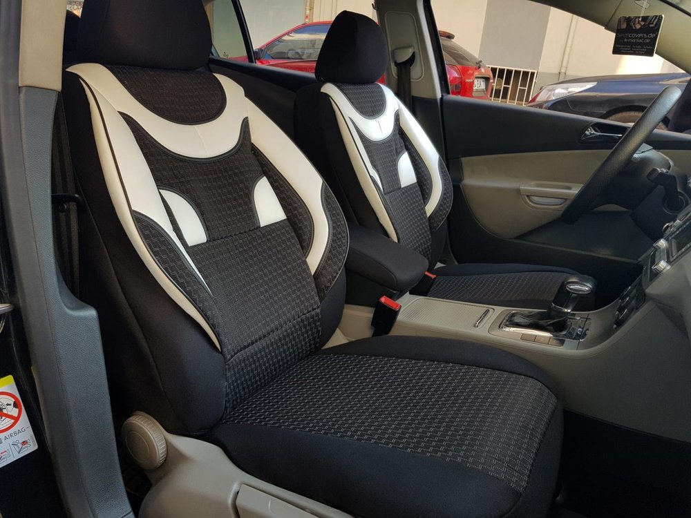 Car seat covers protectors Fiat Panda(169) black-white V4 front seats