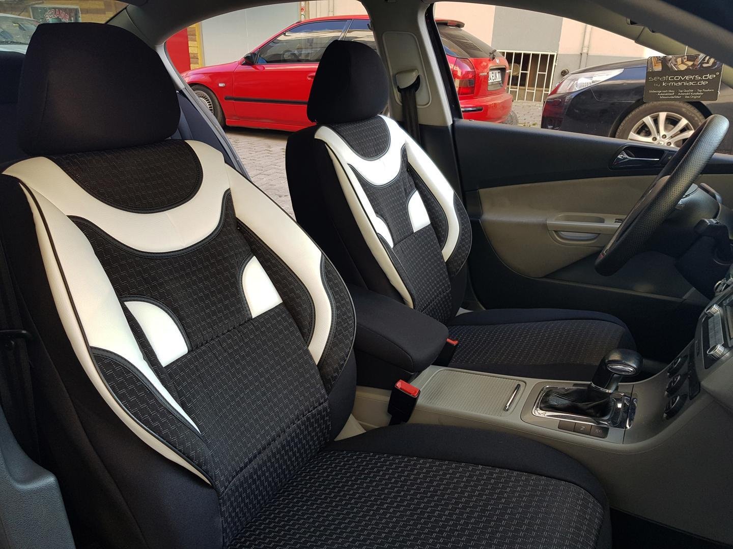 Car Seat Covers Protectors Honda Cr V Iv Black White V4 Front Seats - Honda Cr V Front Seat Covers
