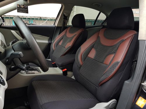 Car seat covers protectors Infiniti QX30 black-bordeaux V3 front seats