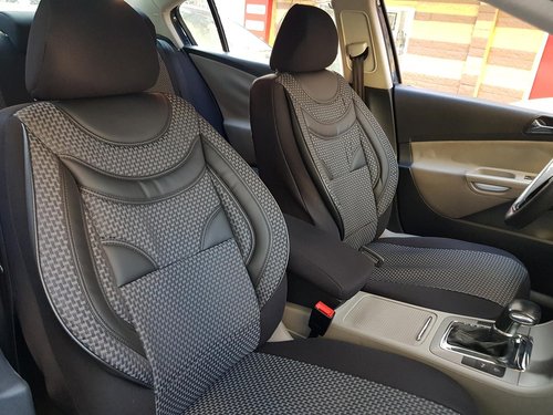 Car seat covers protectors KIA Rio IV black-grey V6 front seats
