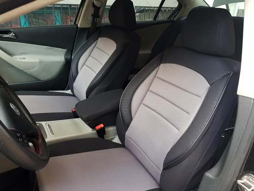 Car seat covers protectors Nissan Qashqai II black-grey V7 front seats
