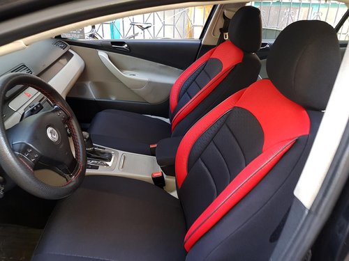 Car seat covers protectors Peugeot 2008 black-red V9 front seats