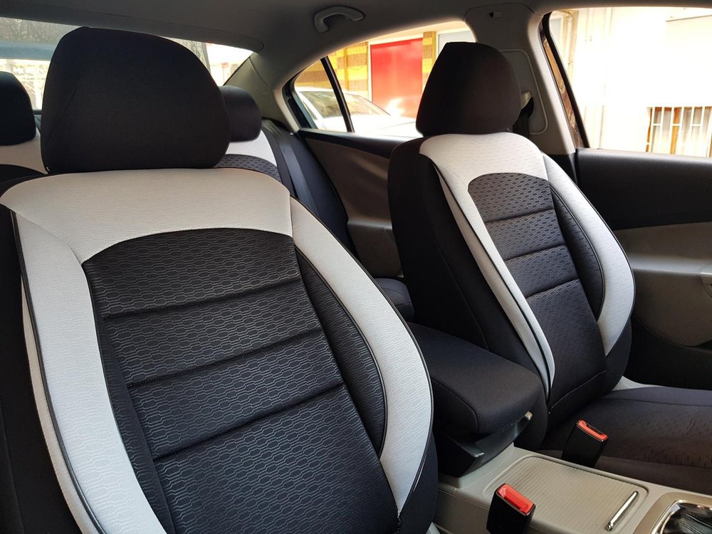 Car Seat Covers Protectors Vw Golf Mk7 Variant Black White V10 Front Seats - Vw Golf Mk7 Leather Seat Covers