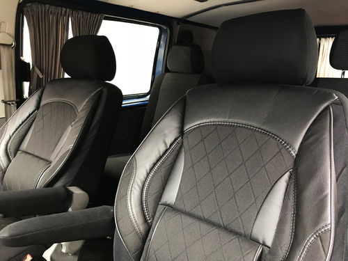 Housses de siège auto VW Crafter deux sièges noir-gris