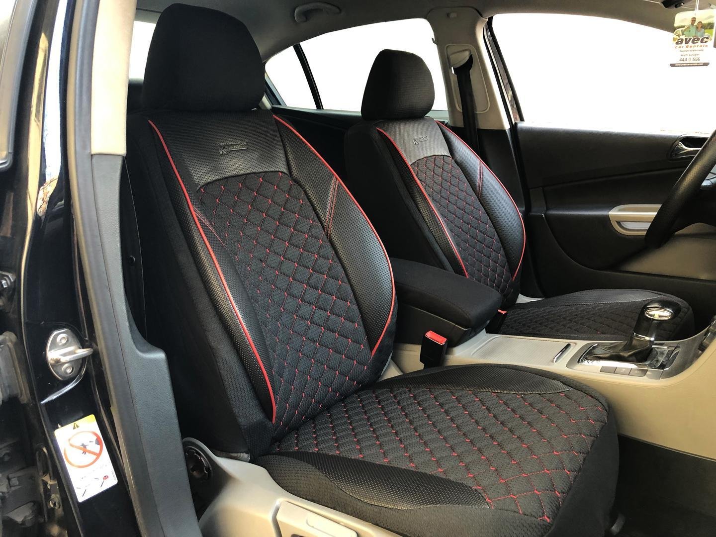 Car Seat Covers Protectors For Dodge Journey Black Red V12 Front Seats - 2019 Dodge Journey Seat Covers