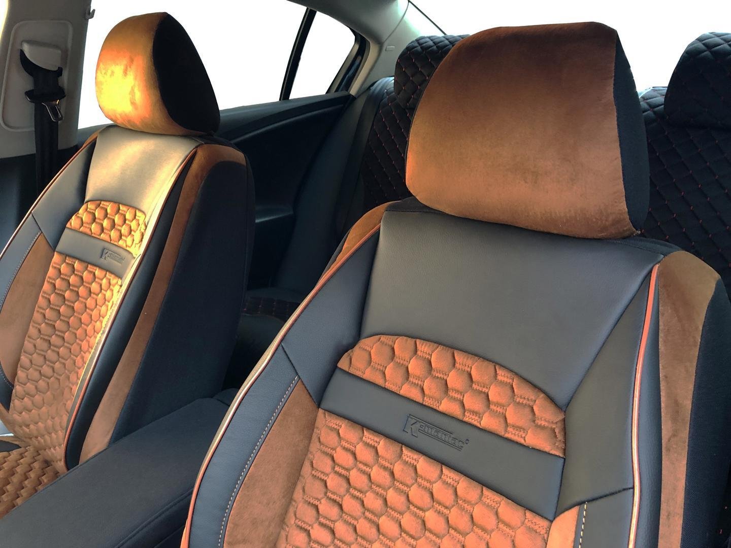 Sitzbezüge Schonbezüge für Audi A6(C6) schwarz-beige V25 Vordersitze