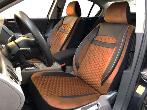 Car seat covers protectors for Mercedes-Benz C-Klasse T-Model(S204) black-brown V20 front seats