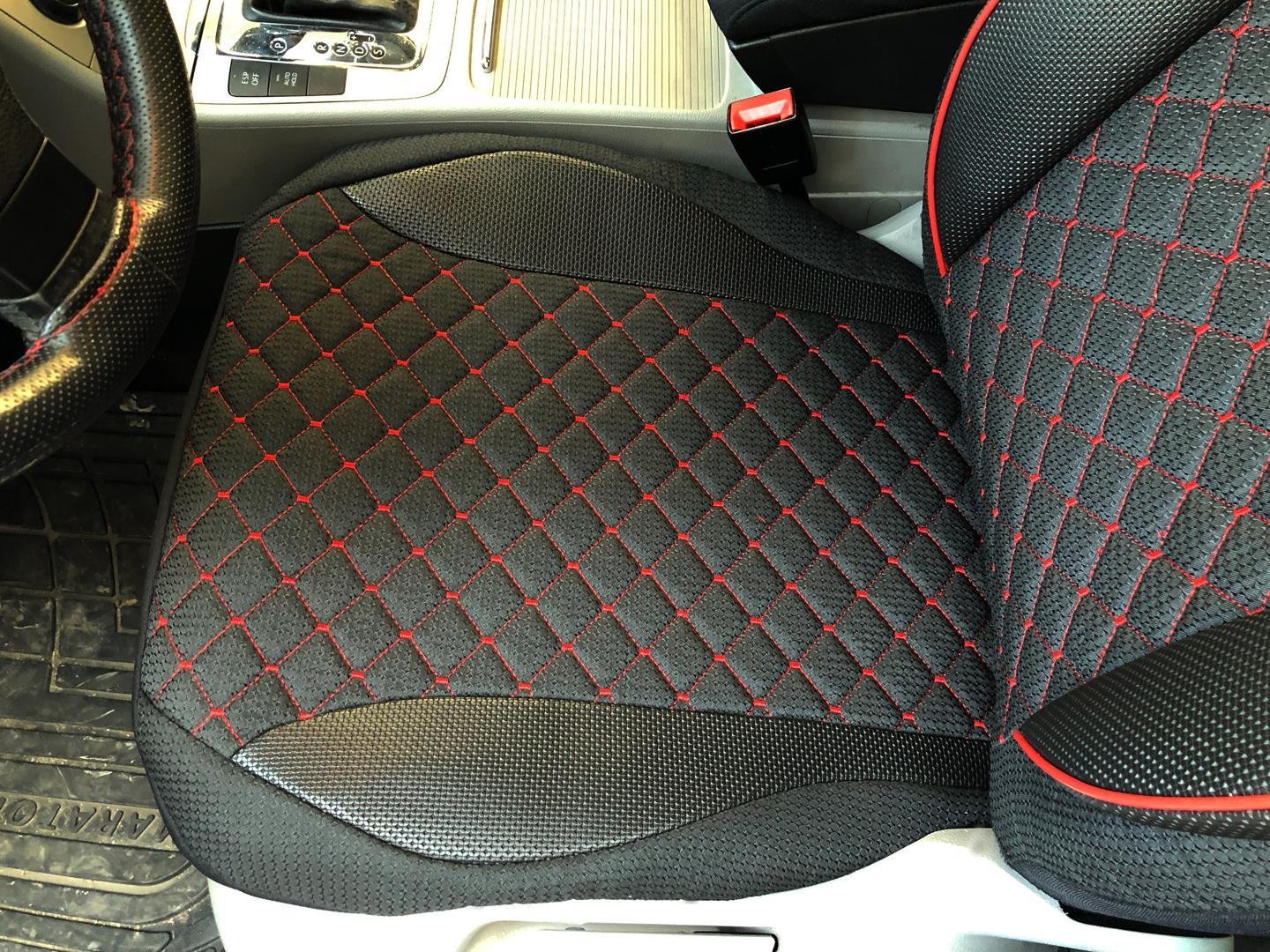 Sitzbezüge Schonbezüge für VW Tiguan(AD1) schwarz-rot V12 Vordersitze