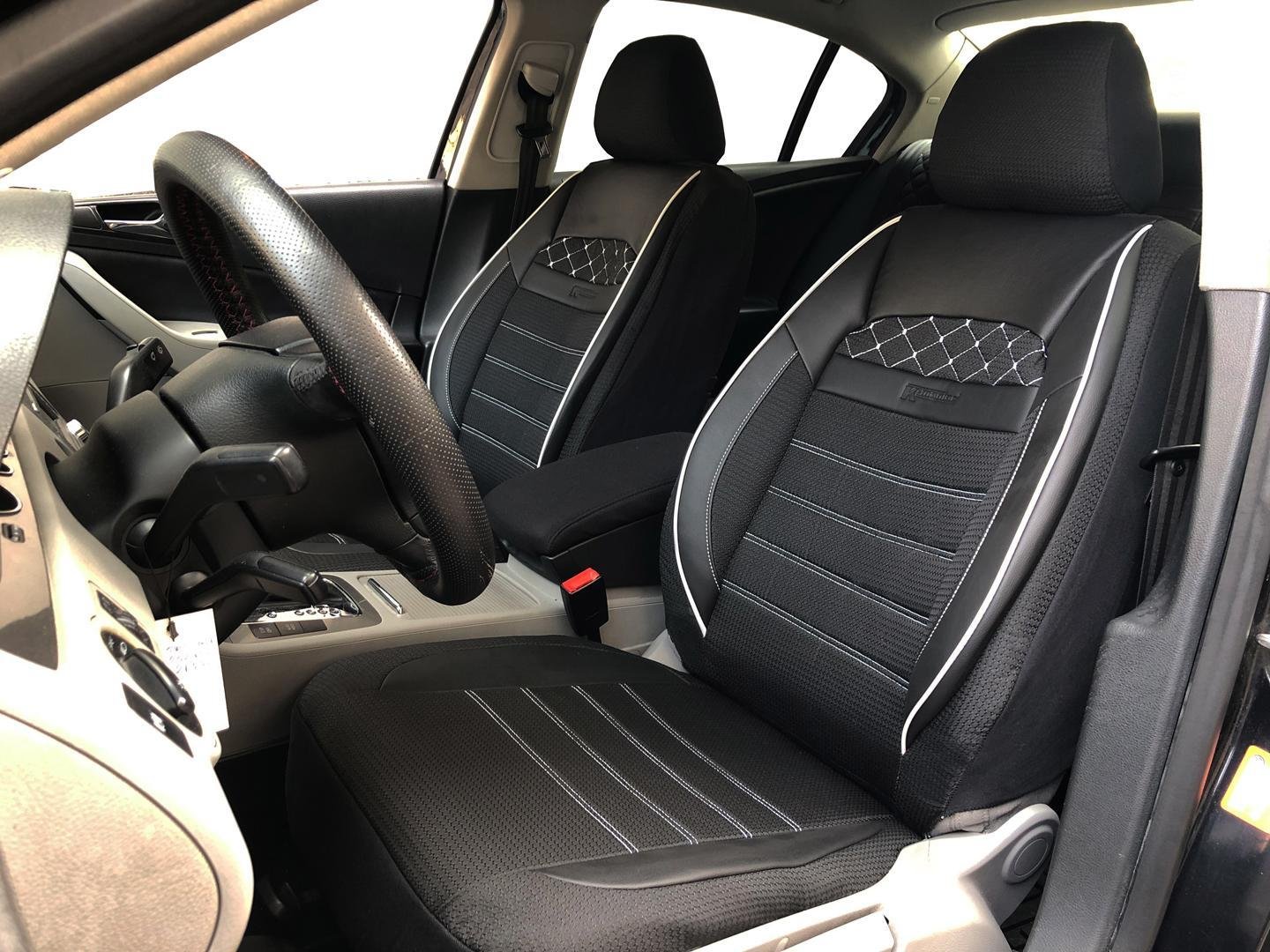 Sitzbezüge Schonbezüge für Audi A4 Avant(B8) schwarz-weiss V22