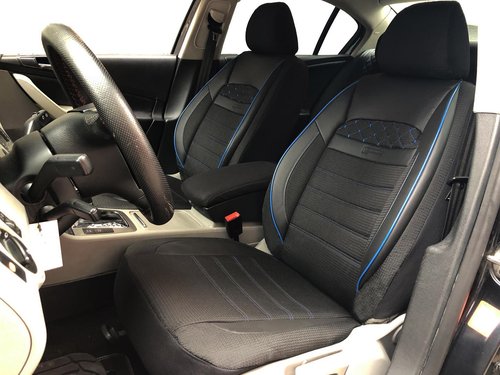 Housses de siége protecteur pour Audi A1(GB) noir-bleu V23 siéges avant