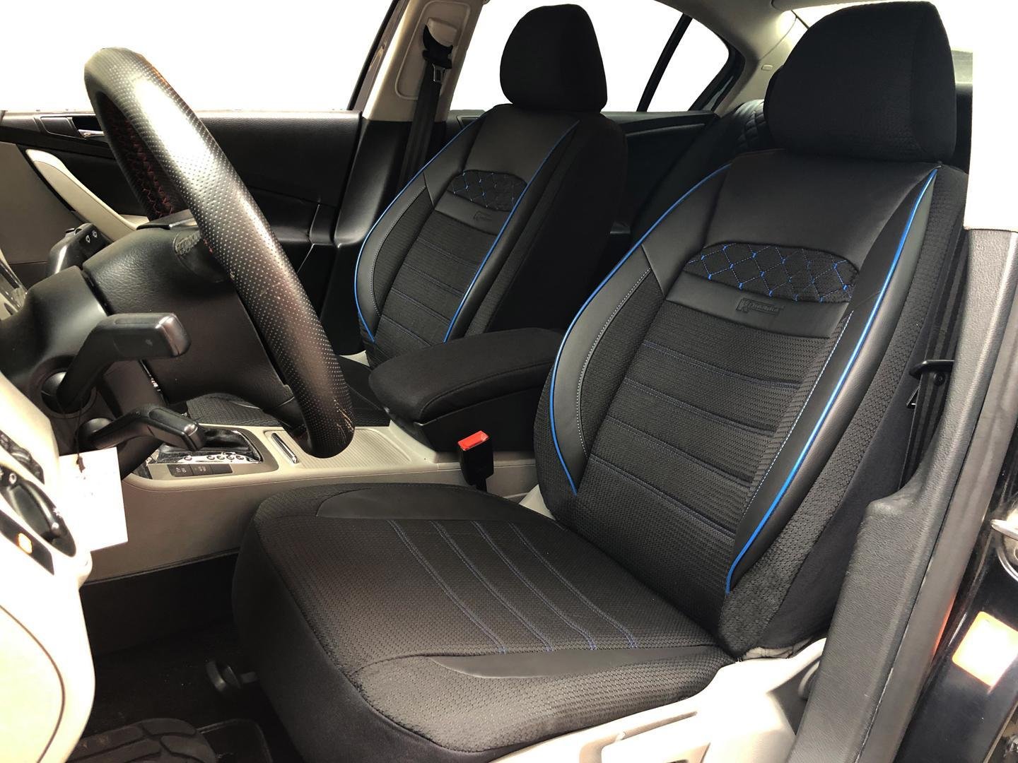 Sitzbezüge Schonbezüge für Nissan Navara schwarz-blau V2324824 Vordersitze