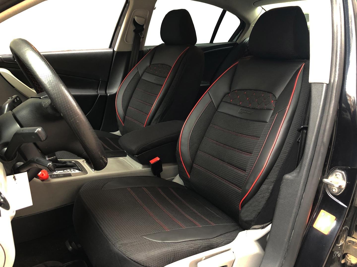 Sitzbezüge Schonbezüge für BMW X1(E84) schwarz-rot V16 Vordersitze