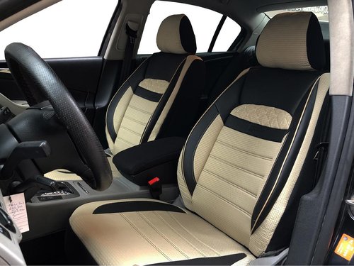 Car seat covers protectors for BMW 7 Series(E65) black-beige V25 front seats