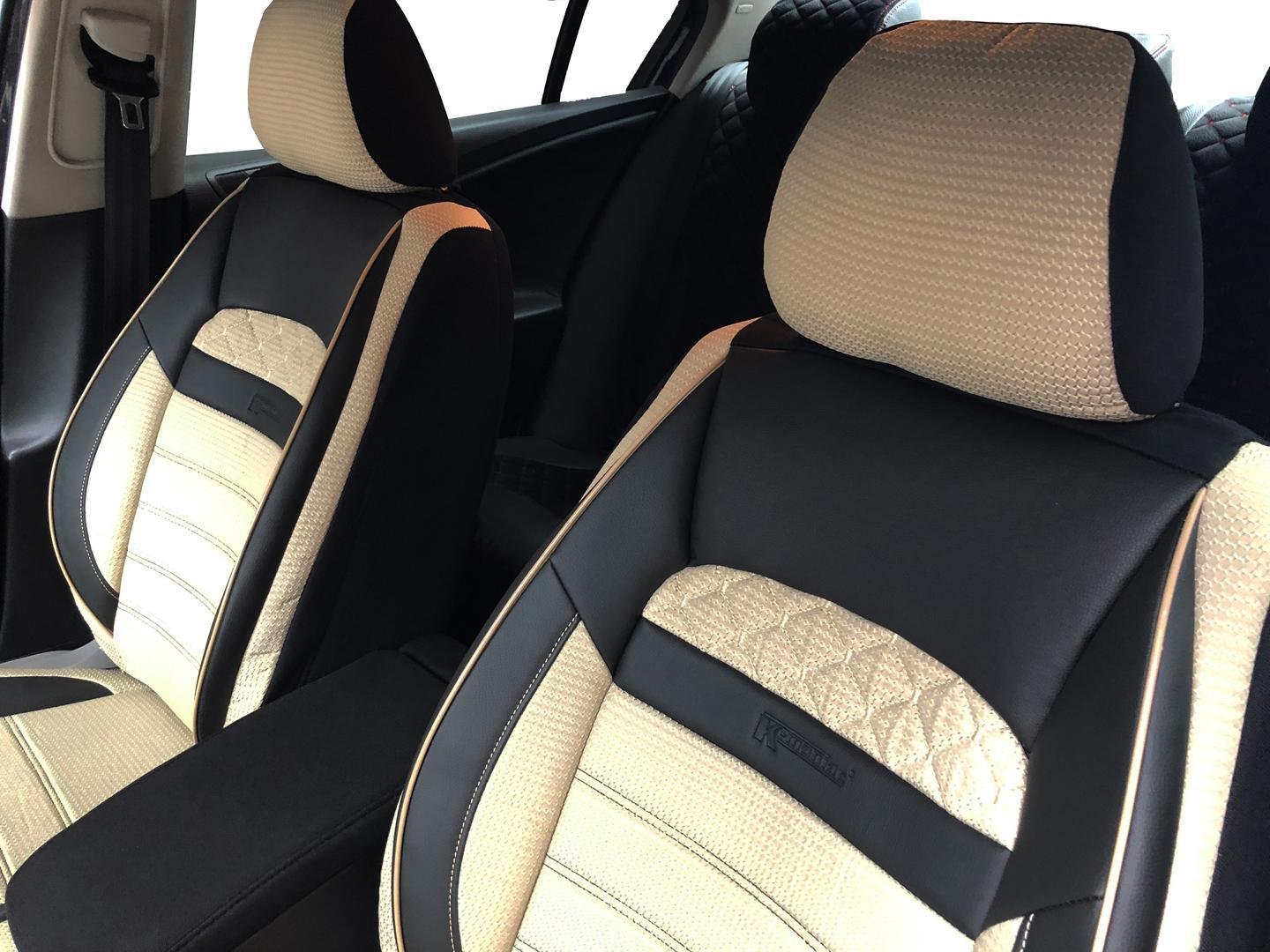 CAR SEAT COVERS full set fit BMW X1 Eco leathe leatherette beige 