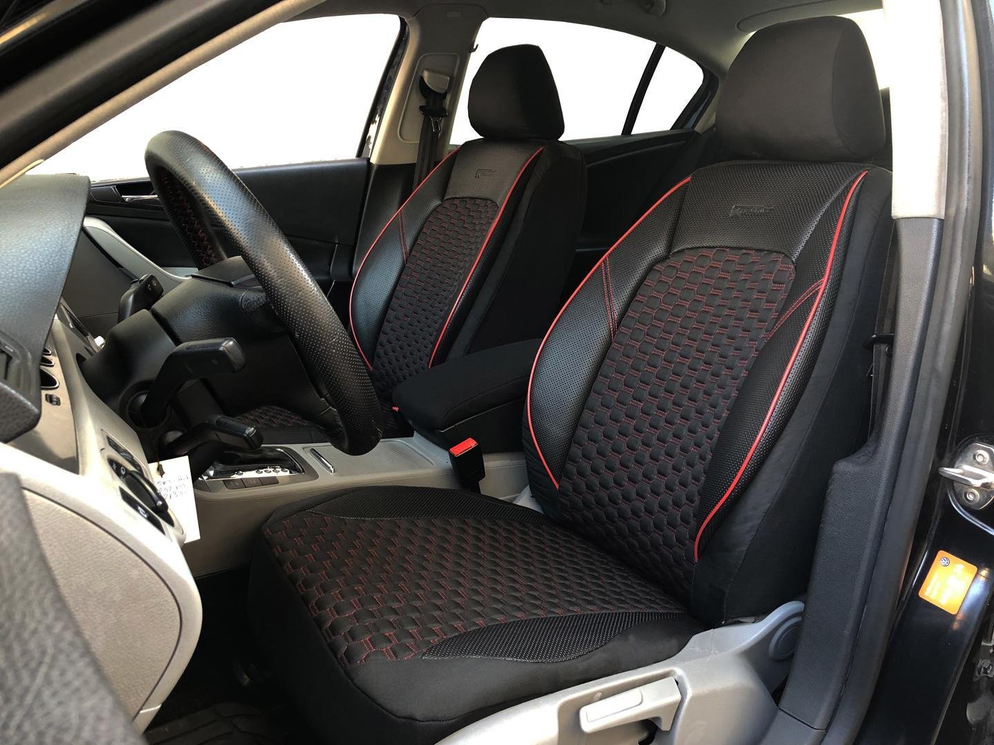 Car seat covers protectors for Suzuki SX4 black-red V16 front seats