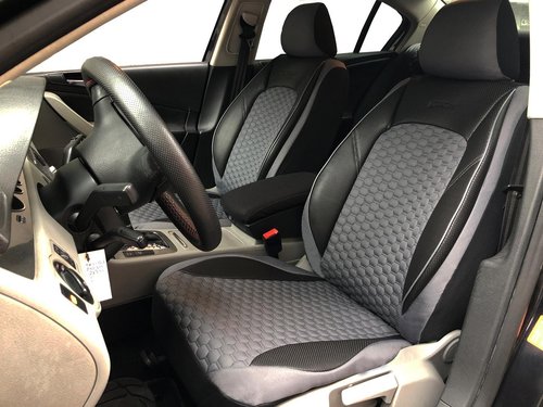 Car seat covers protectors for Mitsubishi Colt VI black-grey V17 front seats