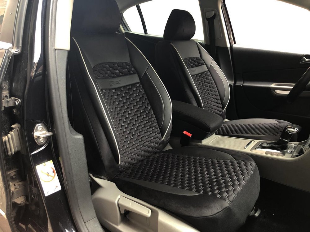 Car Seat Covers Protectors For Vauxhall Astra H Caravan Black White V18 Front Seats - Cover For Caravan Seats