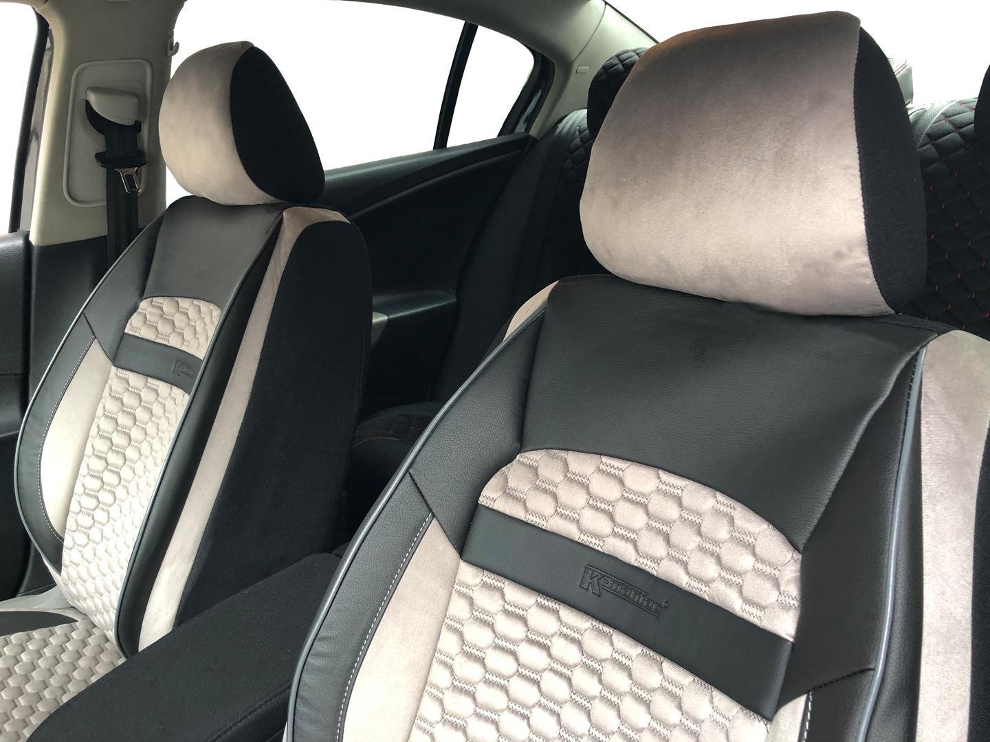 CAR SEAT COVER FOR PEUGEOT 206 DRIVER SEAT BLACK GREY TRIANGLES